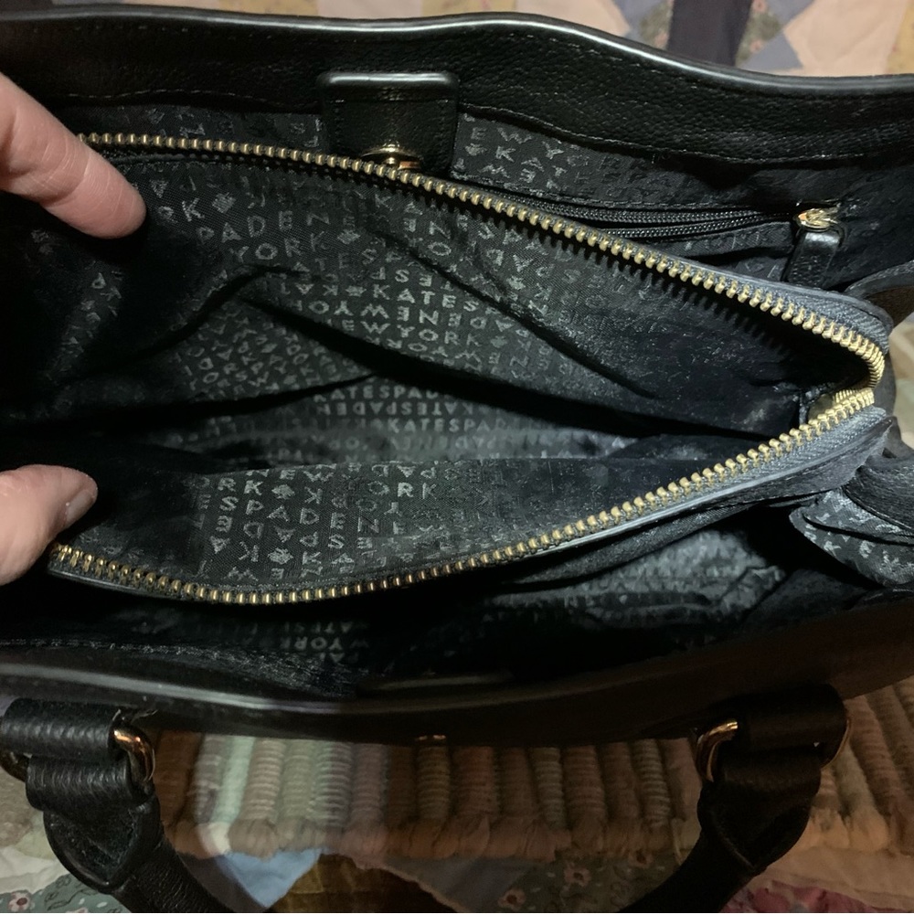AUTHENTIC ♠️ Kate Spade Satchel & Crossbody (Black color) (Medium size) - Picture 11 of 13